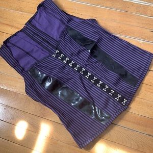 Corset Style lace-up bustier top, purple stripe top, goth, lolita, circus 💜